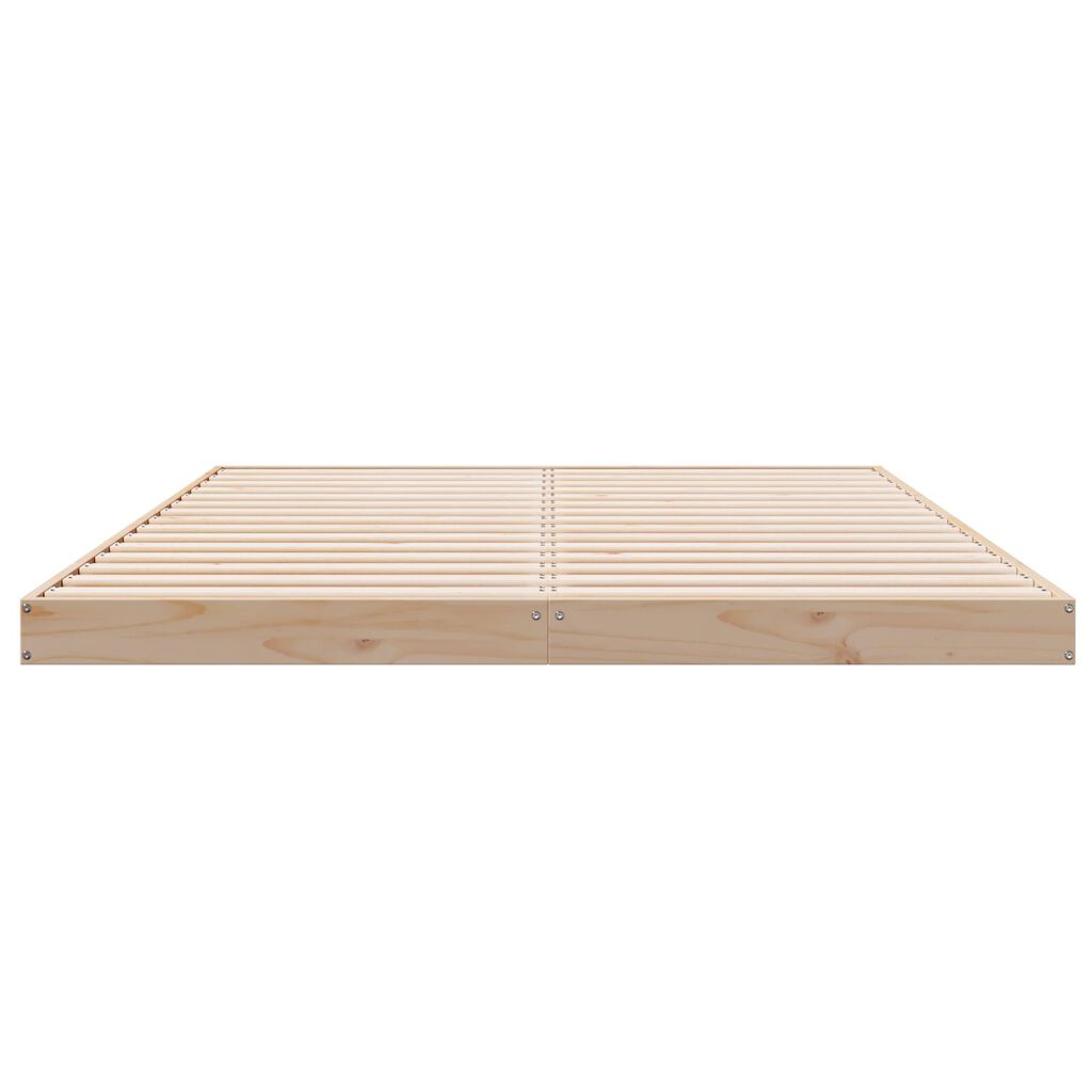 vidaXL Κρεβάτι με Σκελετό Λευκό 160x220 εκ. Σολοί ξύλου πεύκου