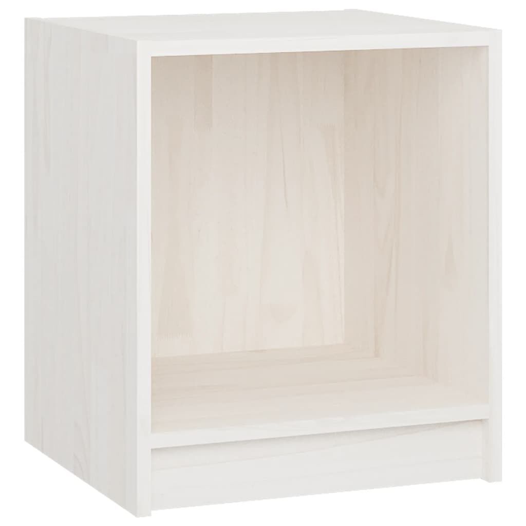 vidaXL Κομοδίνα 2 τεμ Λευκά 35,5 x 33,5 x 41,5εκ από Μασίφ Ξύλο Πεύκου