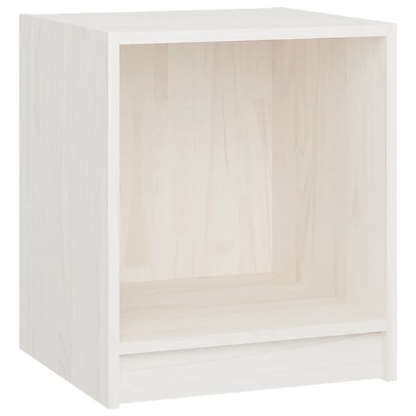 vidaXL Κομοδίνα 2 τεμ Λευκά 35,5 x 33,5 x 41,5εκ από Μασίφ Ξύλο Πεύκου