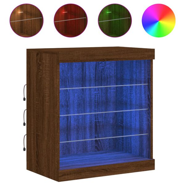 vidaXL Ντουλάπι με LED Καφέ Δρυς 60,5 x 37 x 67 εκ.