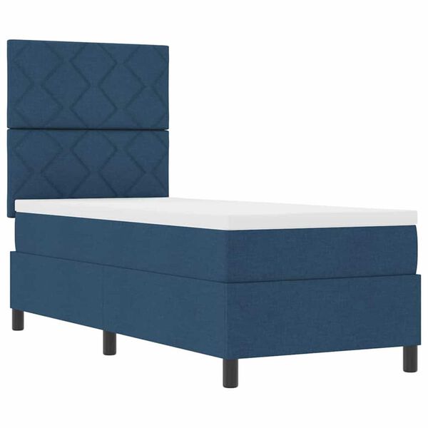 vidaXL Κρεβάτι με ελατήρια με στρώμα Μπλε 80 x 200 cm ύφασμα