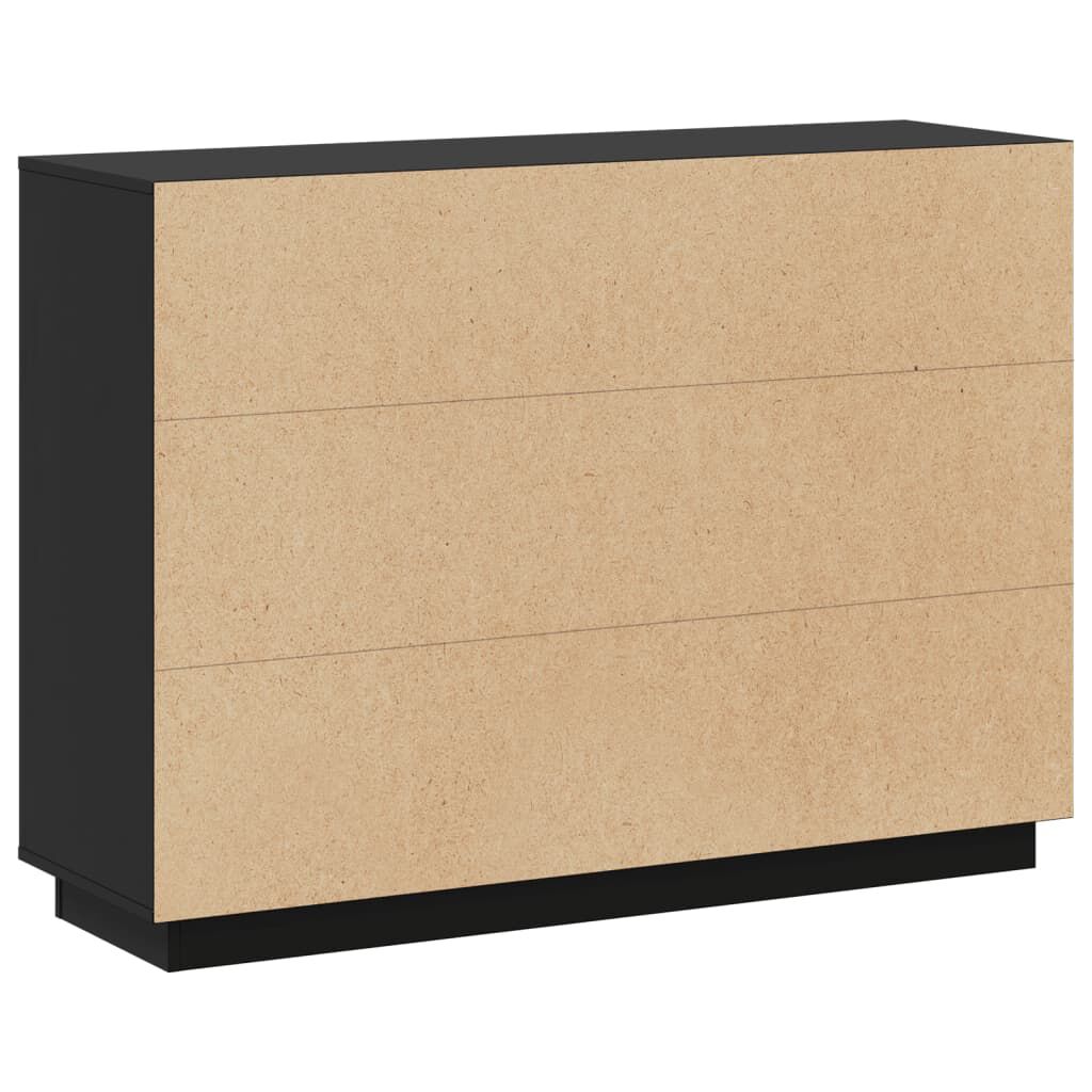 vidaXL Ντουλάπι Μαύρος 110,5x35x80 εκ. από Μασίφ Ξύλο Πεύκου