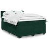 vidaXL Κρεβάτι Boxspring με Στρώμα Σκούρο Πράσινο 160x200εκ. Βελούδινο