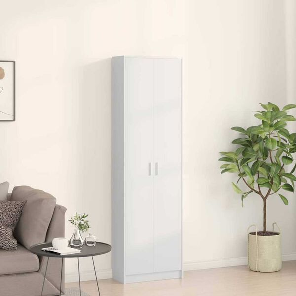 vidaXL Ντουλάπι με ράφι Λευκό 55 x 25 x 189 εκ. Επεξεργασμένο ξύλο