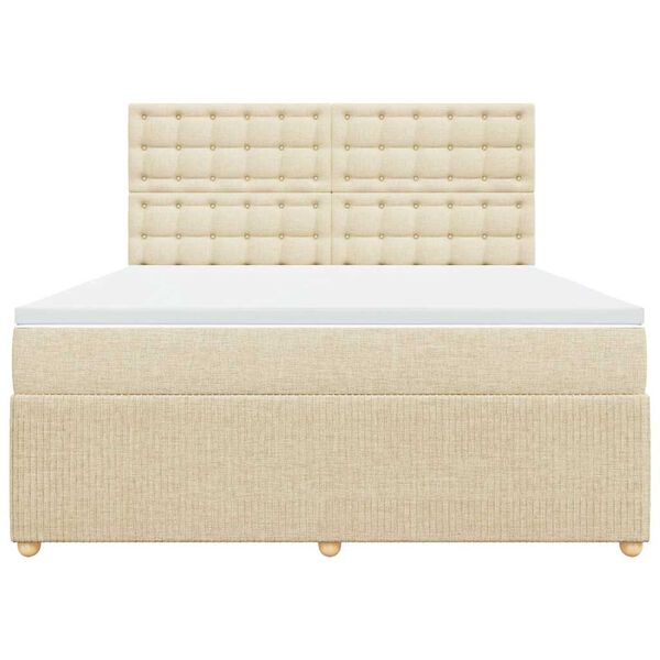 vidaXL &Kappa;&rho;&epsilon;&beta;ά&tau;&iota; Boxspring &mu;&epsilon; &Sigma;&tau;&rho;ώ&mu;&alpha; &Kappa;&rho;&epsilon;&mu; 180x200 &epsilon;&kappa;. &Upsilon;&phi;&alpha;&sigma;&mu;ά&tau;&iota;&nu;&omicron;