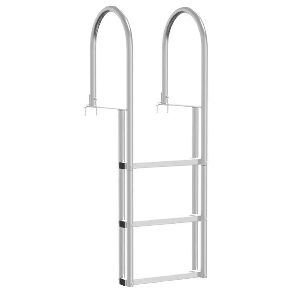 vidaxl Σκάλα ντόκ Ασημί 45 x 11.5 x 134 εκ Αλουμίνιο