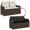 vidaXL Σετ Καναπέ Κήπου με μαξιλάρι 5 pcs Γκρι Πολυ ράταν