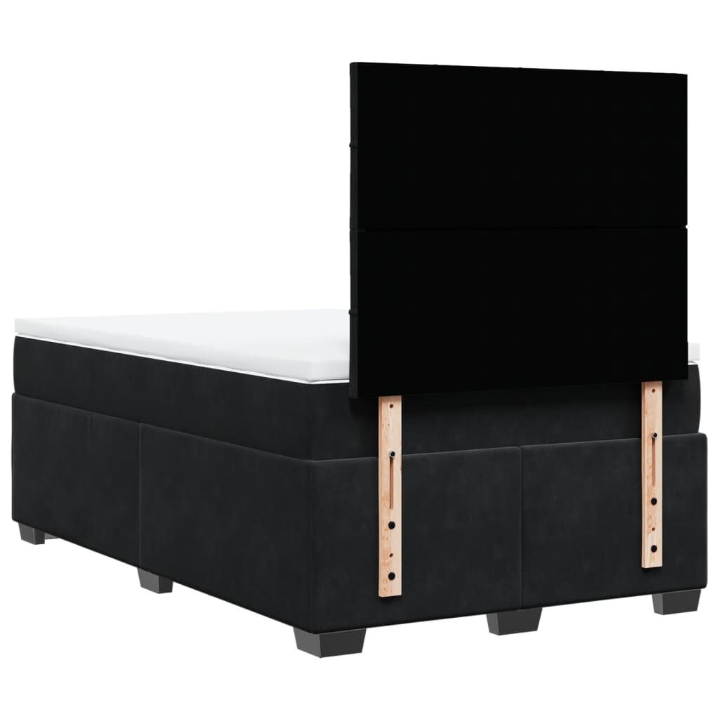 vidaXL Κρεβάτι Boxspring με Στρώμα Μαύρο 120 x 200 εκ. Βελούδινο