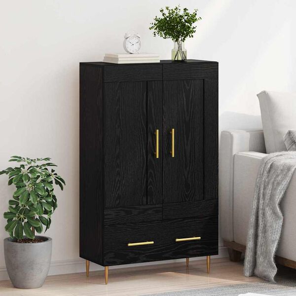 vidaXL Highboard &Mu;&alpha;ύ&rho;&eta; &Omicron;&xi;&upsilon;ά 69,5 x 31 x 115 &epsilon;&kappa;. &Epsilon;&pi;&epsilon;&xi;&epsilon;&rho;&gamma;&alpha;&sigma;&mu;έ&nu;&omicron; &xi;ύ&lambda;&omicron;
