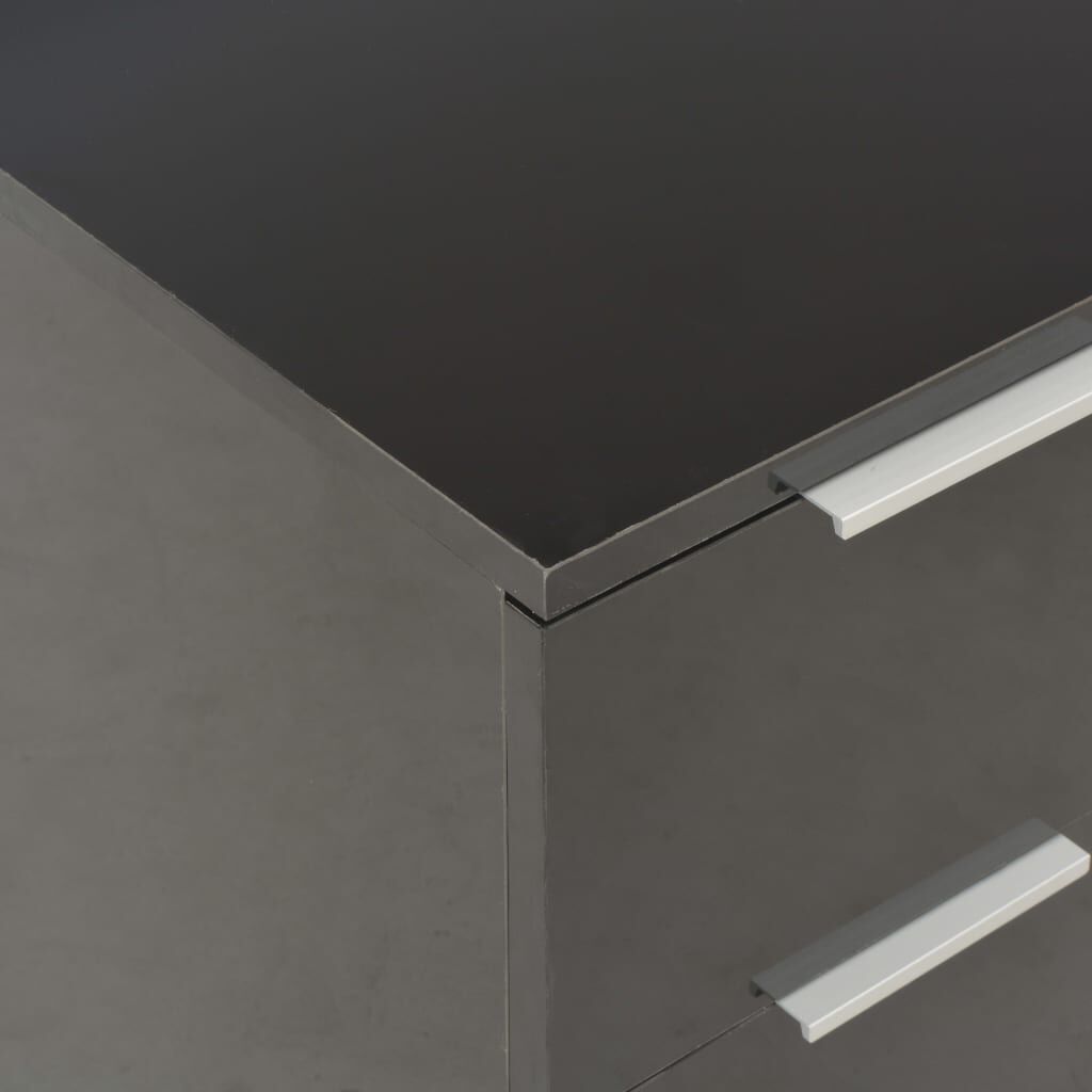vidaXL Μπουφές Ψηλός Γυαλιστερός Μαύρος 60x35x80εκ. Επεξεργασμένο Ξύλο