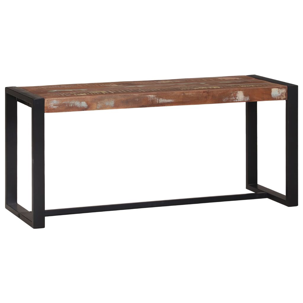 vidaXL Παγκάκι Πολύχρωμο 100x35x45 εκ Μασίφ Ξύλο Ανακυκλωμένο