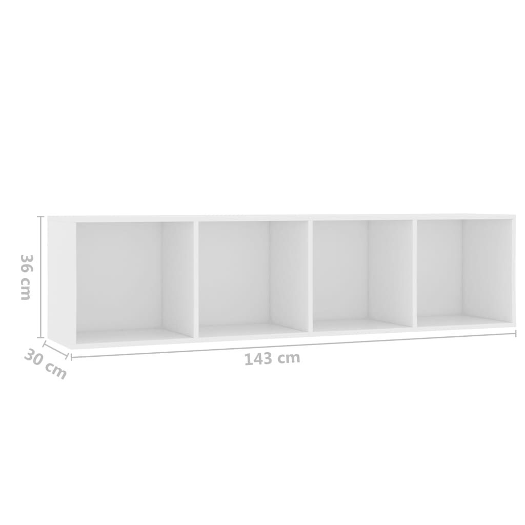 vidaXL Βιβλιοθήκη/Έπιπλο Τηλεόρασης Λευκό 143 x 30 x 36 εκ.