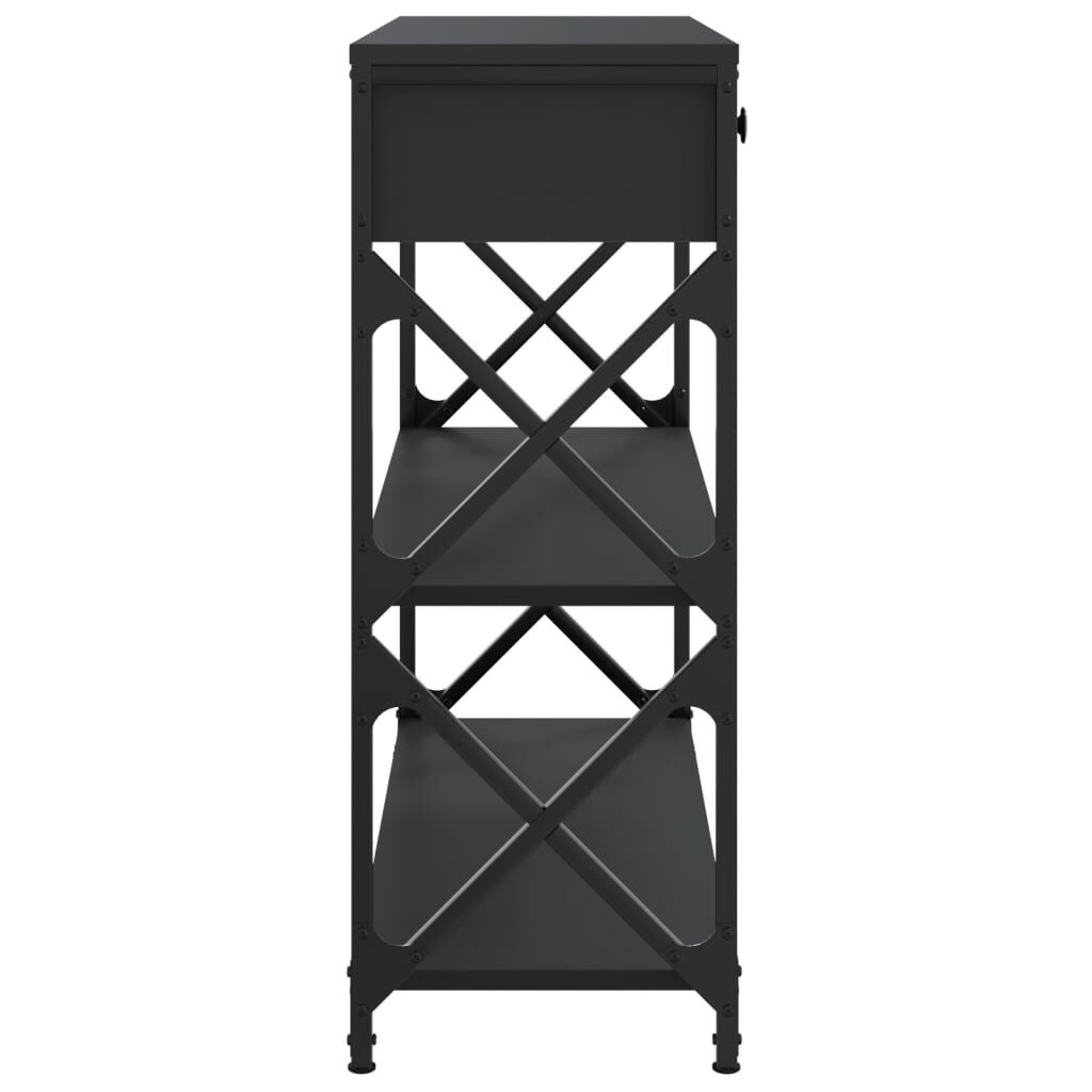 vidaXL Τραπέζι Κονσόλα Μαύρο 75 x 28 x 75 εκ. από Επεξεργ. Ξύλο