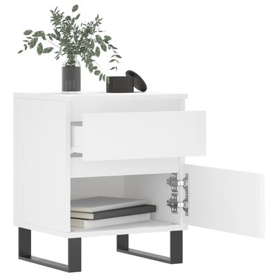 vidaXL Κομοδίνο Λευκό 40 x 35 x 50 εκ. από Επεξεργασμένο Ξύλο