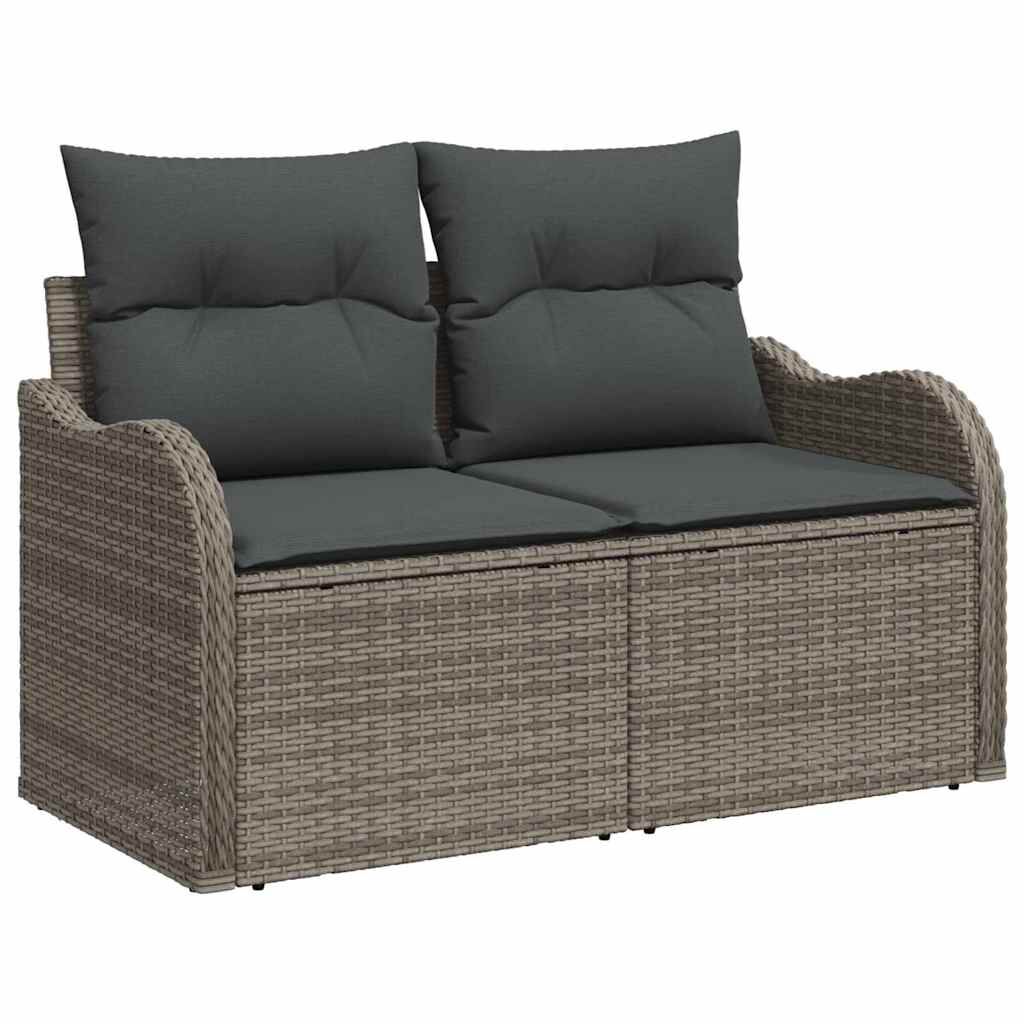 vidaXL Σετ Καναπέ Κήπου 9 pcs Γκρι συνθετικό ρατάν
