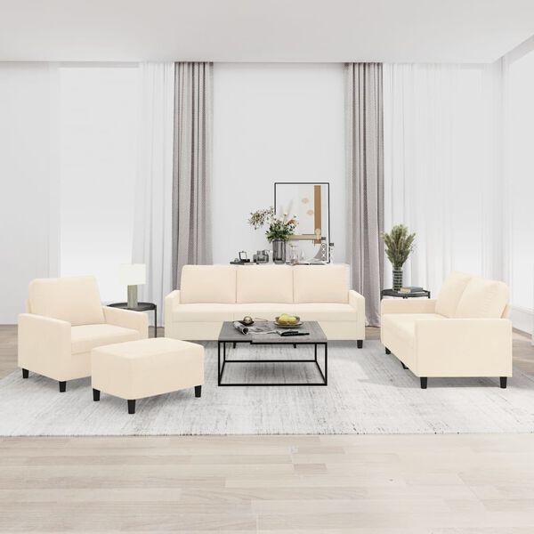 vidaXL &Pi;&omicron;&lambda;&upsilon;&theta;&rho;ό&nu;&epsilon;&sigmaf; &Sigma;&epsilon;&tau; 4 &Tau;&epsilon;&mu;&alpha;&chi;ί&omega;&nu; &Kappa;&rho;&epsilon;&mu; &alpha;&pi;ό &Beta;&epsilon;&lambda;&omicron;ύ&delta;&omicron; &mu;&epsilon; &Mu;&alpha;&xi;&iota;&lambda;ά&rho;&iota;&alpha;