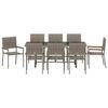 vidaXL Σέτ φαγητού για κήπο 9 pcs Γκρι 190 x 80 x 75 εκ.
