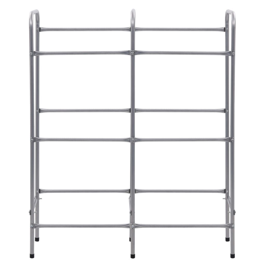 vidaXL Ράφι Αποθήκευσης για 3 Κιβώτια Ασημί 96x33x116 εκ. Ατσάλινο