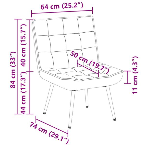 vidaXL Καρέκλα χαλάρωσης μπλε 64x74x84 cm Βελούδο