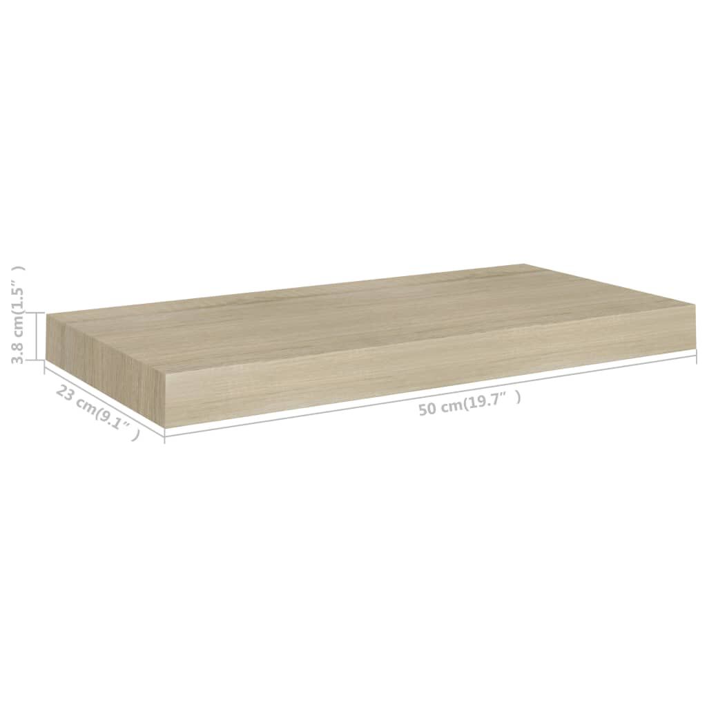 vidaXL Ράφι Τοίχου Χρώμα Δρυός 50x23x3,8 εκ. MDF