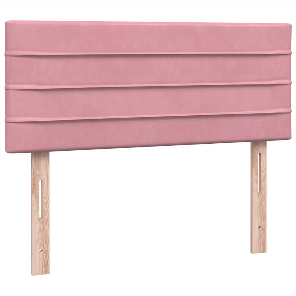 vidaXL Box Spring κρεβάτι με στρώμα ροζ 120x220 cm Βελούδινο