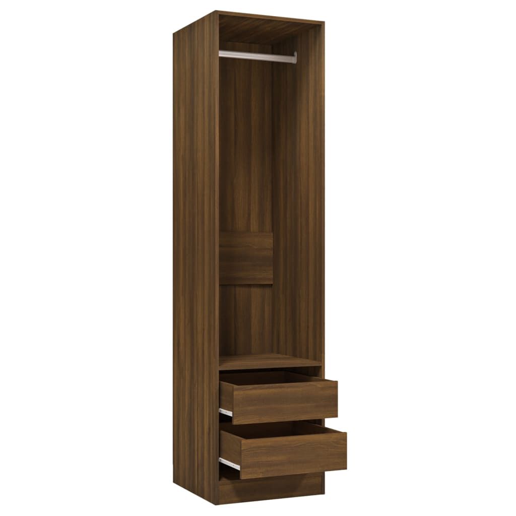vidaXL Ντουλάπα με Συρτάρια Καφέ Δρυς 50x50x200 εκ. Επεξεργασμένο Ξύλο