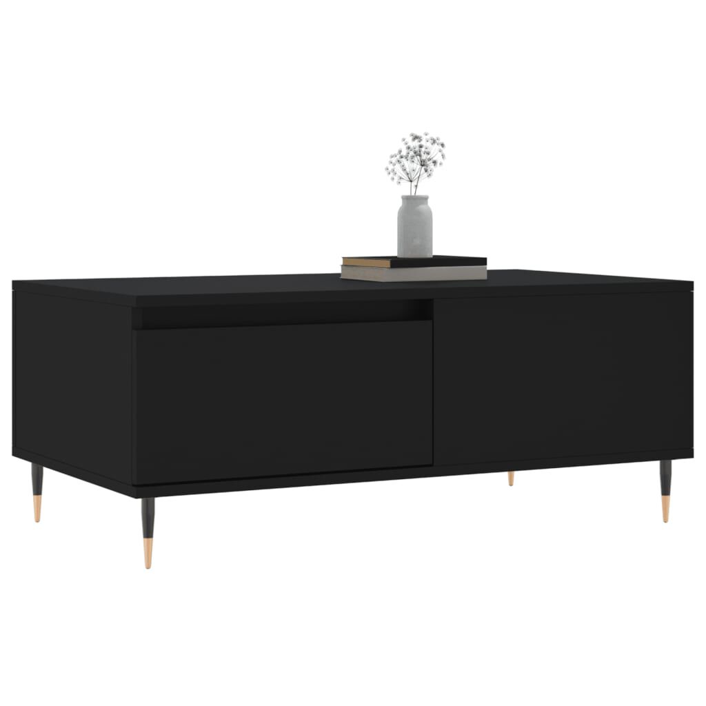 vidaXL Τραπεζάκι Σαλονιού Μαύρο 90x50x36,5 εκ. Επεξεργασμ. Ξύλο