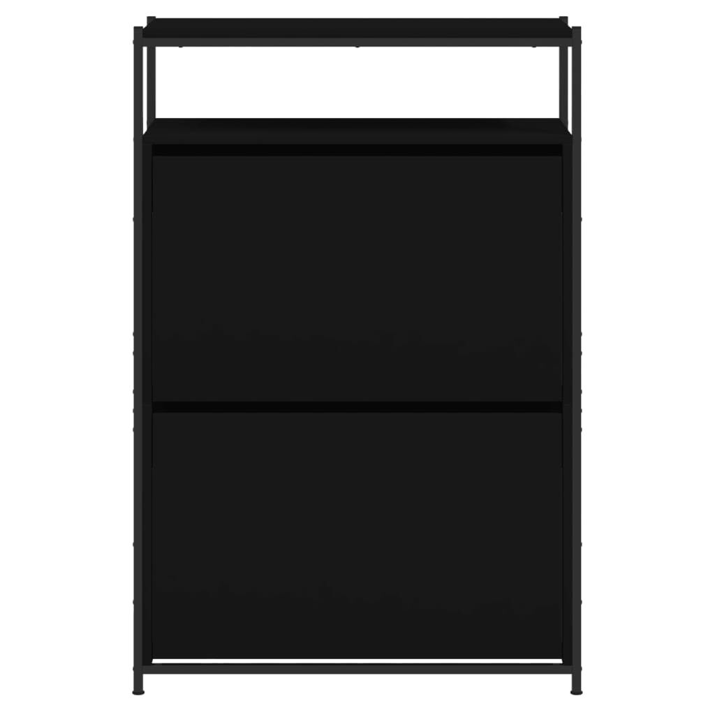 vidaXL Παπουτσοθήκη Μαύρη 75x34x112 εκ. από Επεξεργασμένο Ξύλο