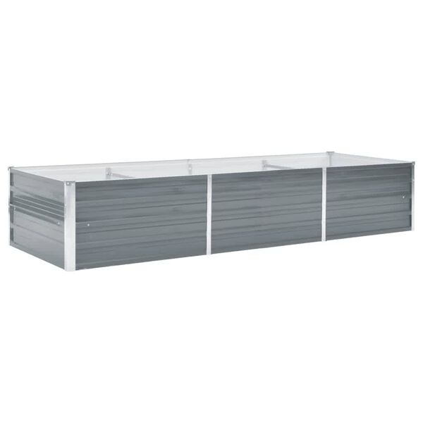 vidaXL Ζαρντινιέρα Υπερυψωμένη Γκρι 240x80x45 εκ. Γαλβανισμ. Χάλυβας