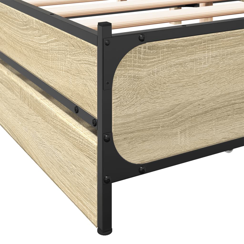 vidaXL Πλαίσιο Κρεβατιού με συρτάρια Sonoma Δρυς 120x200εκ. Επεξ. Ξύλο