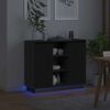 vidaXL Κομοδίνο με ράφι Μαύρη Οξυά 90 x 32 x 75 εκ Επεξεργασμένο ξύλο
