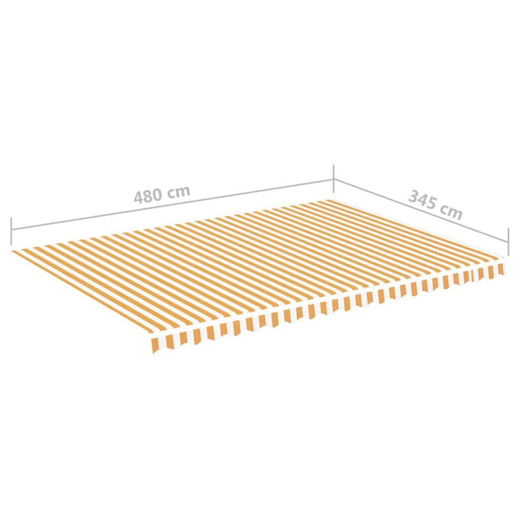 vidaXL Τεντόπανο Ανταλλακτικό Κίτρινο / Λευκό 5 x 3,5 μ.