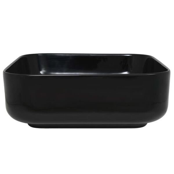 vidaXL Νιπτήρας Τετράγωνος Μαύρος 38 x 38 x 13,5 εκ. Κεραμικός