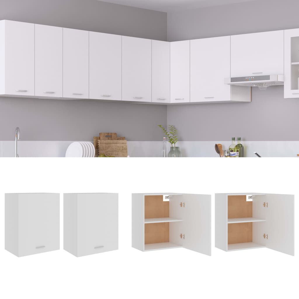 vidaXL Ντουλάπια Κρεμαστά Lyon 2 τεμ. Λευκά 50x31x60εκ. από Επεξ. Ξύλο
