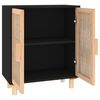 vidaXL Ντουλάπι Μαύρο 60 x 30 x 70 εκ. από Μασίφ Πεύκο & Φυσικό Ρατάν