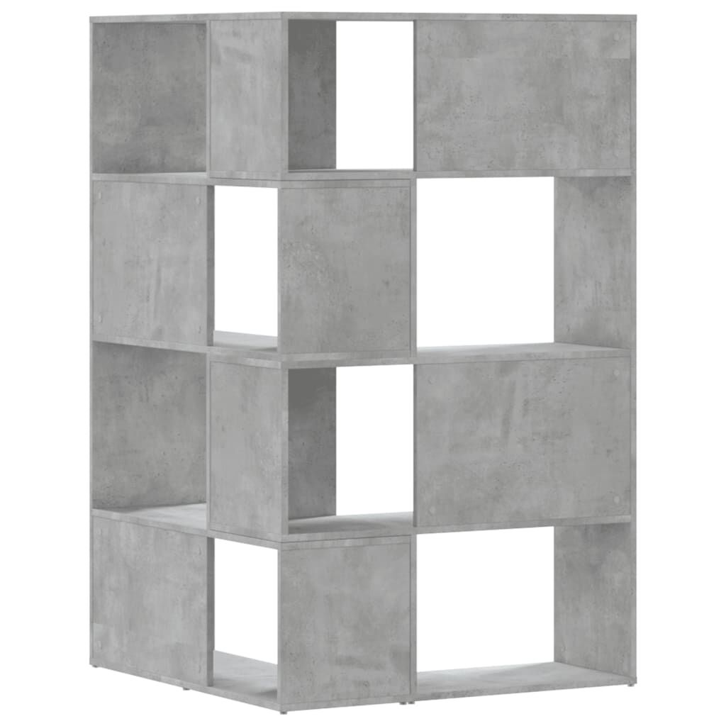 vidaXL Βιβλιοθήκη Γωνιακή 4 Επ. Γκρι Σκυροδέμ. 85x85x140 εκ Επεξ. Ξύλο