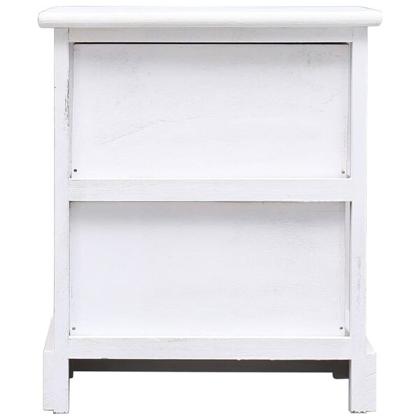 vidaXL Κομοδίνο Λευκό 38 x 28 x 45 εκ. από Ξύλο Παυλώνιας