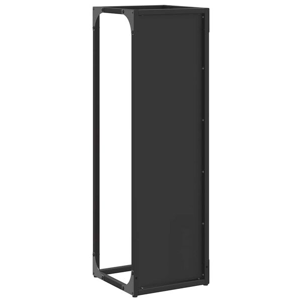 vidaXL Ράφι για καυσόξυλα Μαύρο 25x25x80 cm Ατσάλι ψυχρής έλασης