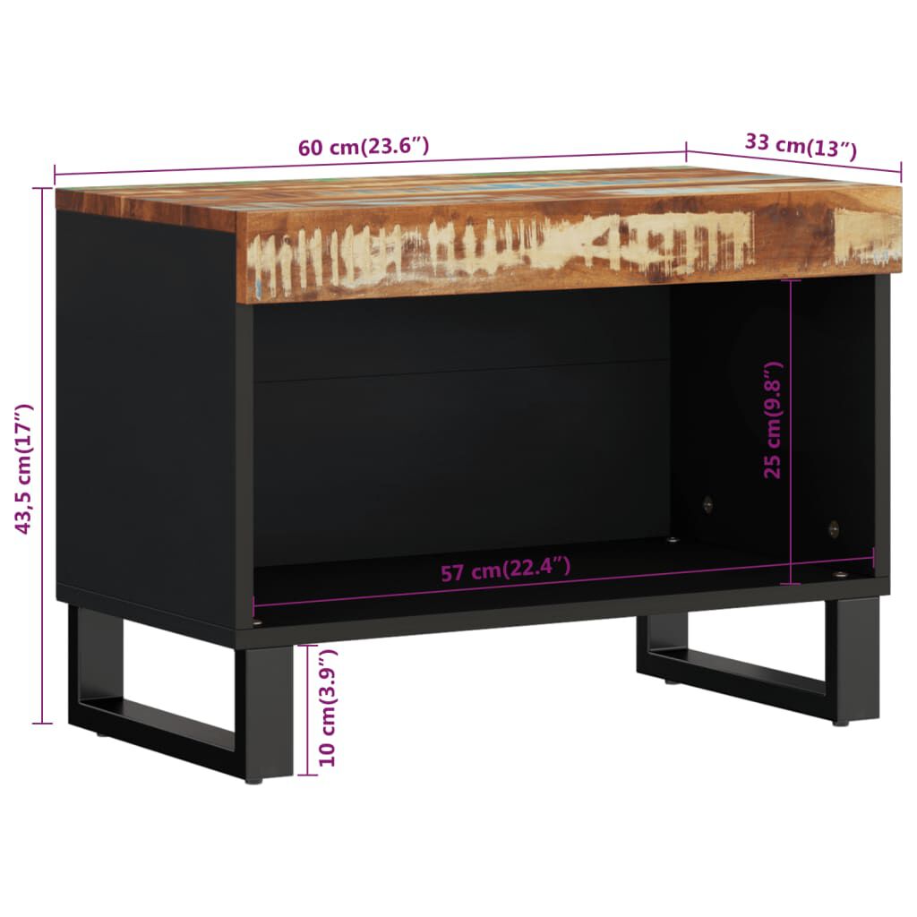 vidaXL Έπιπλο Τηλεόρασης 60x33x43,5 εκ. από Μασίφ Ανακυκλωμένο Ξύλο