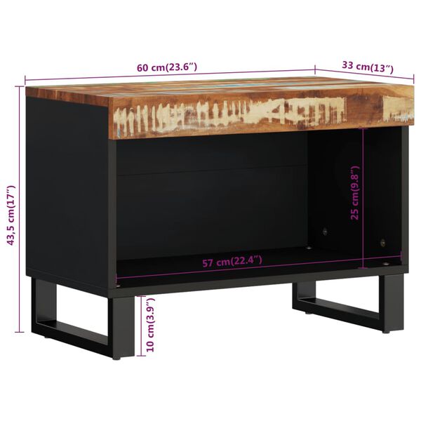vidaXL Έπιπλο Τηλεόρασης 60x33x43,5 εκ. από Μασίφ Ανακυκλωμένο Ξύλο