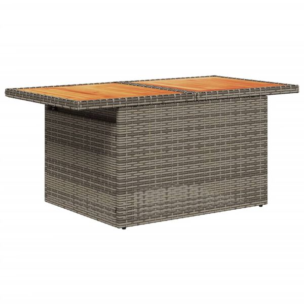 vidaXL Τραπέζι Κήπου Γκρι 100x55x73 εκ. Συνθετικό Ρατάν/Ξύλο Ακακίας