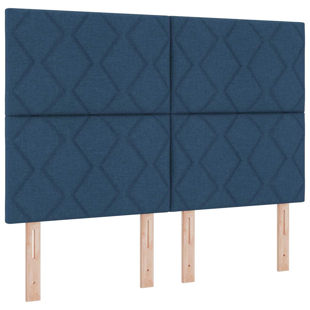 vidaXL Κρεβάτι Box Spring με Ματ Μπλε 140x200 εκ. Ύφασμα