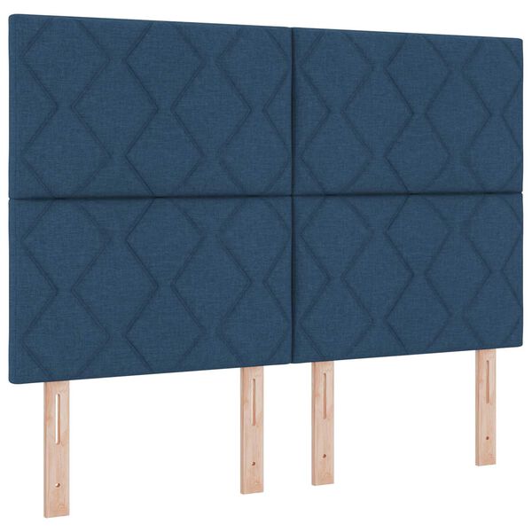 vidaXL Κρεβάτι Box Spring με Ματ Μπλε 140x200 εκ. Ύφασμα