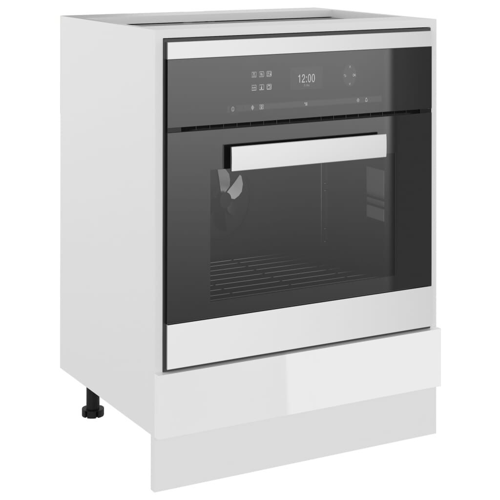 vidaXL Ντουλάπι για Φούρνο Lyon Γυαλιστερό Λευκό 60x46x81,5εκ.