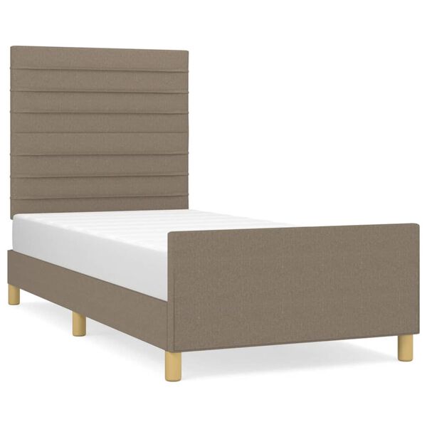 vidaXL Σκελετός Κρεβατιού Χωρίς Στρώμα Taupe 100 x 200 εκ. Υφασμάτινο
