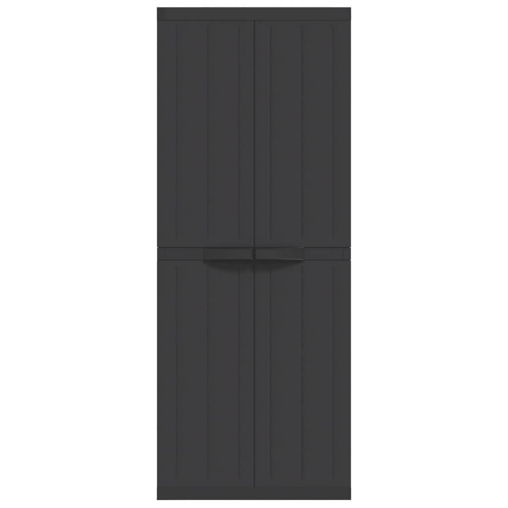 vidaXL Ντουλάπι Αποθ. Εξ. Χώρου Μαύρο 65x37x165εκ. Πολυπροπυλένιο