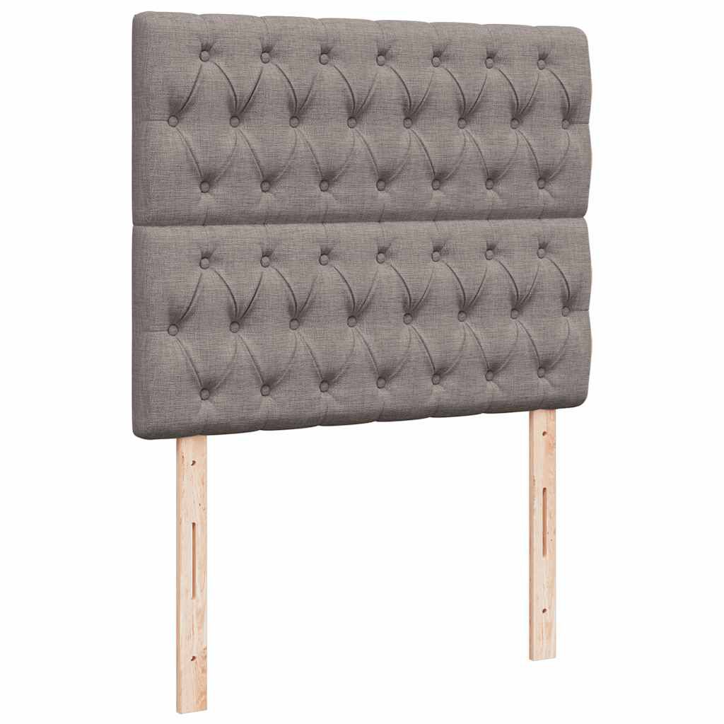 vidaXL Κρεβάτι Boxspring με Στρώμα Taupe 120x190 εκ. Υφασμάτινο