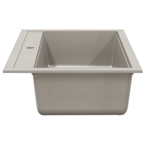 vidaXL Νεροχύτης με Μονή Γούρνα Γκρι Γρανιτένιος