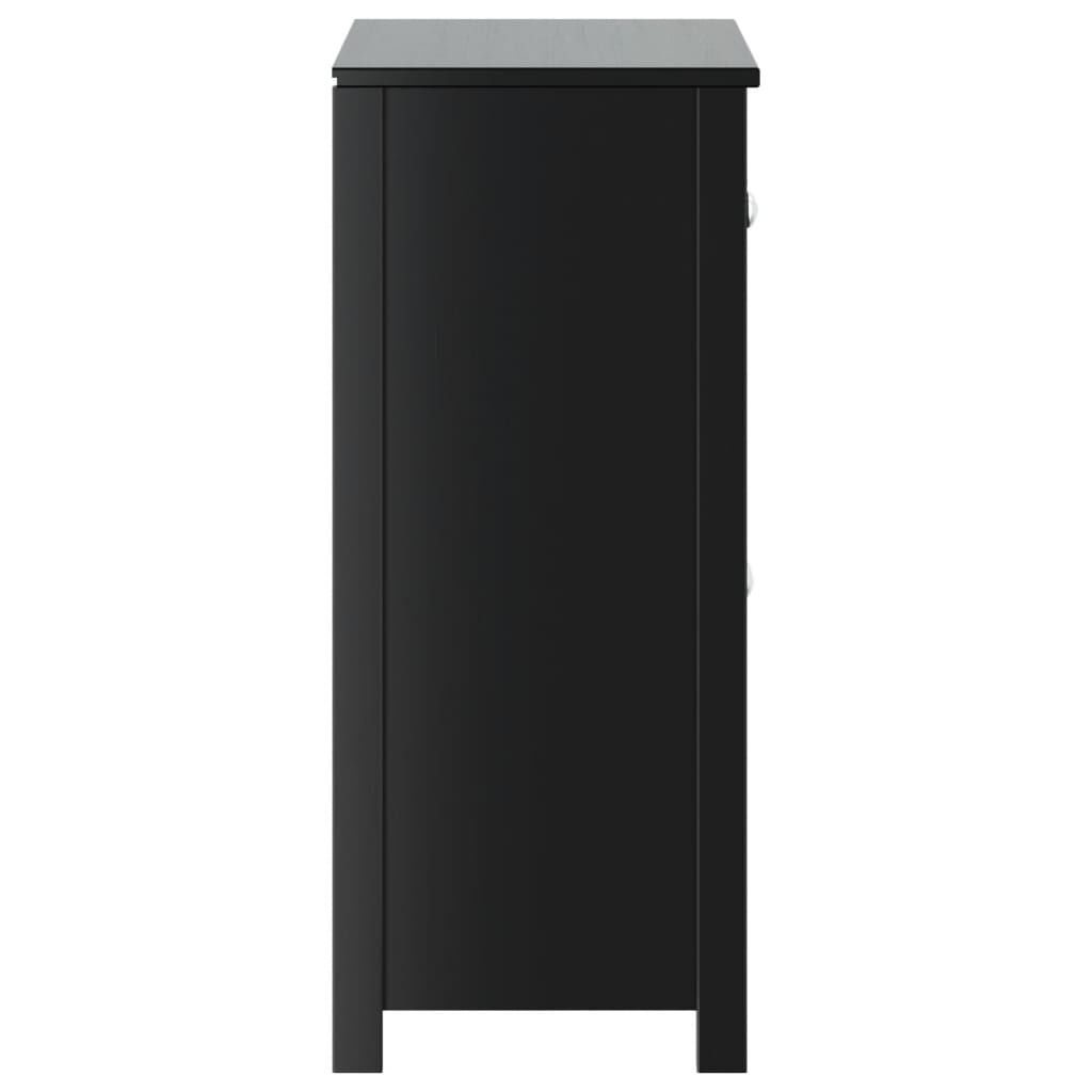 vidaXL Ντουλάπι Μπάνιου BERG Μαύρο 69,5x34x80 εκ. Μασίφ Ξύλο Πεύκου