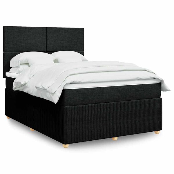 vidaXL &Kappa;&rho;&epsilon;&beta;ά&tau;&iota; Boxspring &mu;&epsilon; &Sigma;&tau;&rho;ώ&mu;&alpha; &Mu;&alpha;ύ&rho;&omicron; 160x200 &epsilon;&kappa;. &Upsilon;&phi;&alpha;&sigma;&mu;ά&tau;&iota;&nu;&omicron;